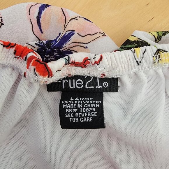Rue 21 LARGE JUNIORS COLORFUL FLORAL PRINT STRAPLESS Stretch Panel - Picture 4 of 10